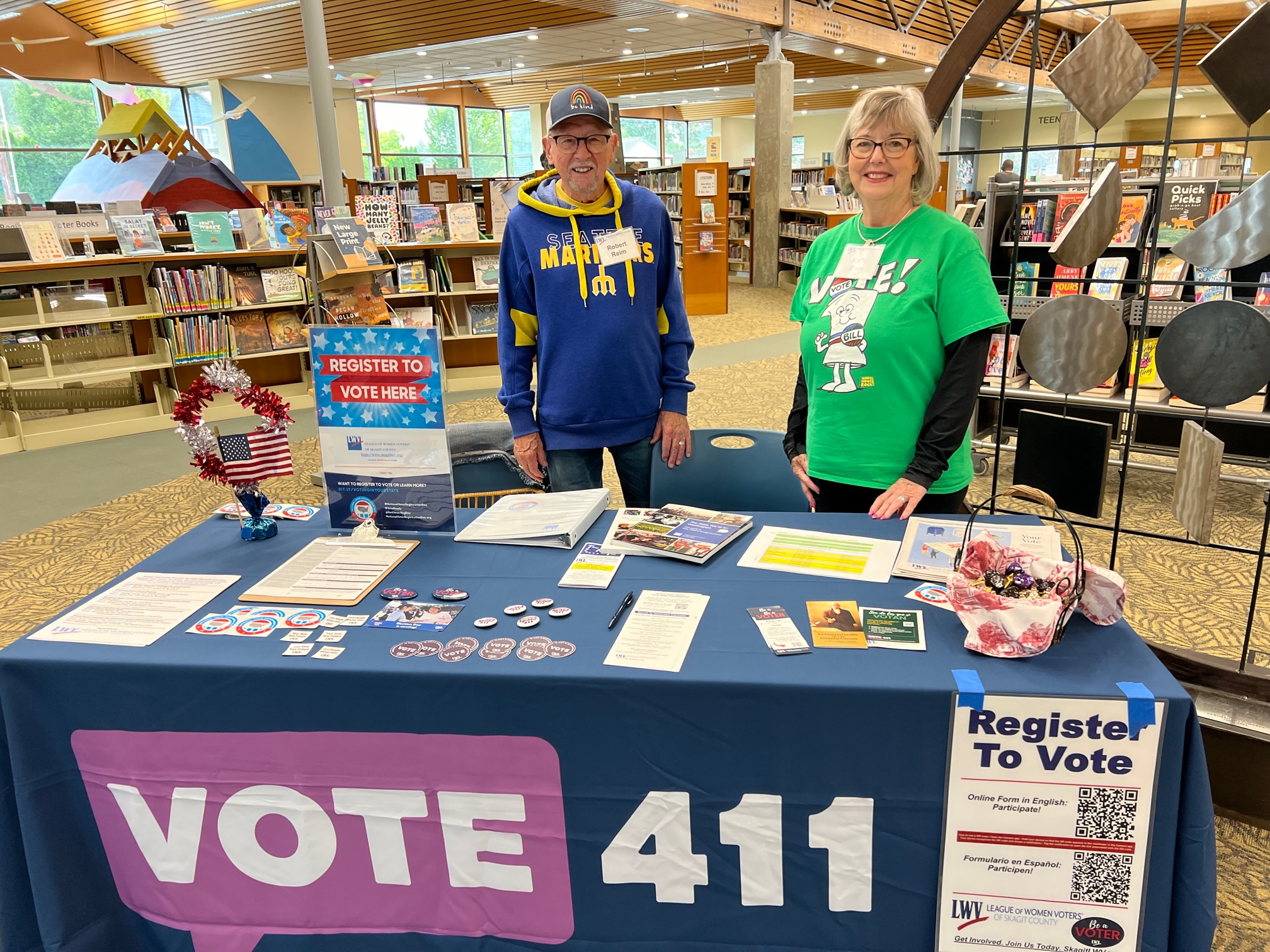 The Reim's registering voters in Burlington